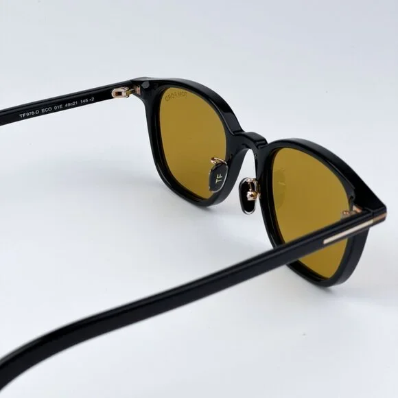 Tom Ford FT0978-D/S Eco 01E BRAND NEW Sunglasses Black Light Brown Square Unisex